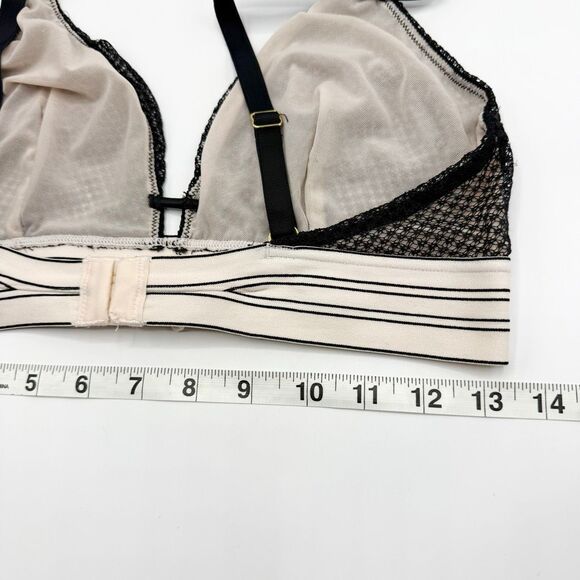 Lively Lace Mesh Black Triangle Dual Clasp Bralette - US Women’s L - Picture 8 of 8